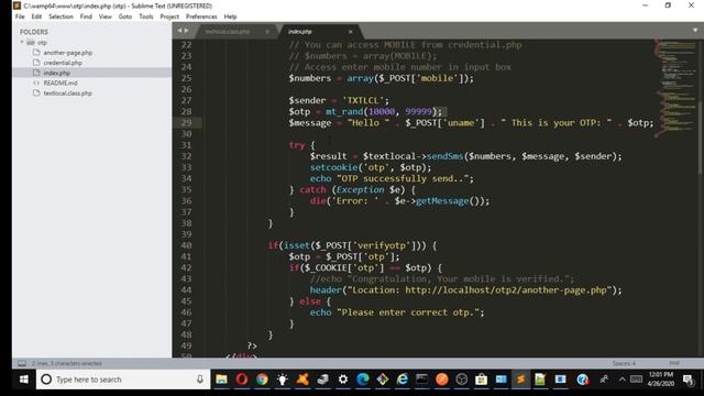 sending otp sms in php from localhost using textlocal ||priyog educational || hindi || otp смотреть онлайн