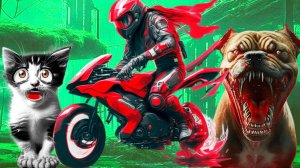 Коля НА Мотоцикле СПАС КОТЕНКА от ЗЛЫХ собак!!!