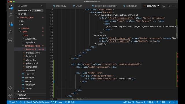 Vue Stop Watch - Building a time tracking SaaS using Django and Vue - Part 9 (Django Tutorial) смотреть онлайн