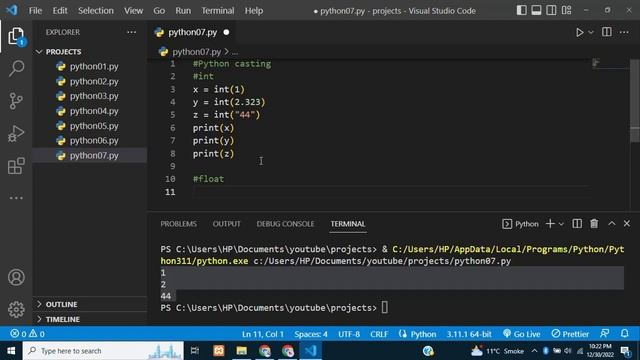 Python Casting. Python code with example. Python Complete Course Video # 7 смотреть онлайн