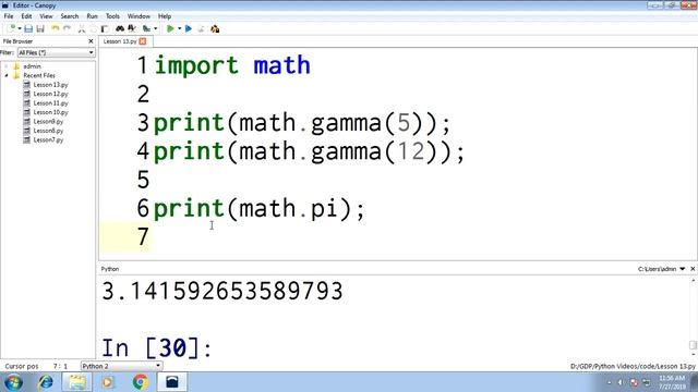 Mathematical functions in Python by example Part - 4 | Lesson - 13 | Python in Hindi смотреть онлайн