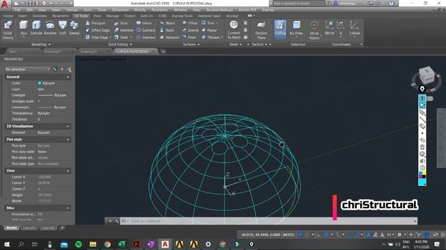 COMO HACER UN DOMO CIRCULAR O PARABOLICO - AUTOCAD 3D смотреть онлайн