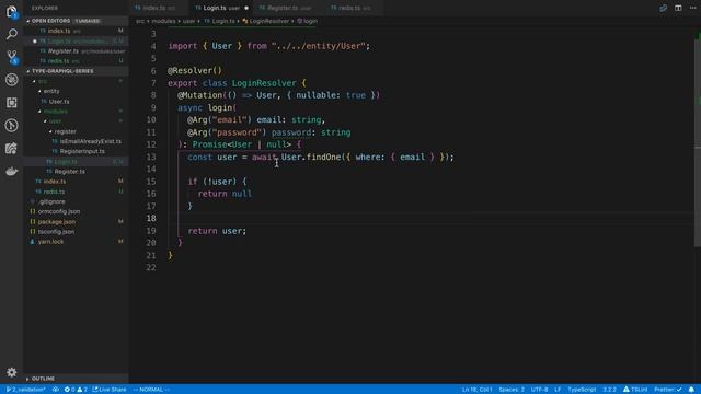 Login TypeGraphQL смотреть онлайн