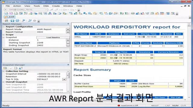 Orange for Oracle Guide Chapter.13 - 데이터베이스 성능 모니터링 AWR Manager смотреть онлайн