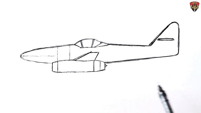 How to draw a Messerschmitt ME 262 jet plane смотреть онлайн