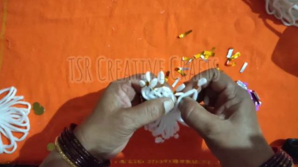 Simple flower cotton garland|| TSR Creative Crafts