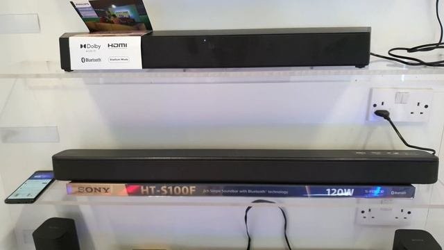 Philips B5706 2.1ch vs. Sony Ht-S100F 2.0ch Compact Soundbars | Bass Sound Test!??? смотреть онлайн