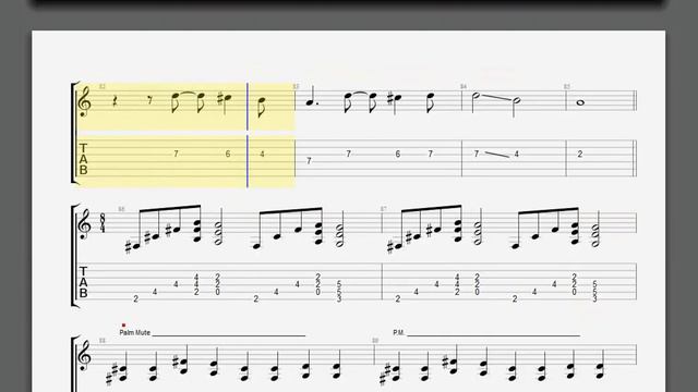 Metallica Escape Kirk guitar tablature смотреть онлайн