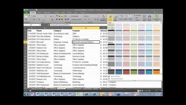 Sample Excel tips from "45 Tips in 45 Minutes" - Format your data as a Table смотреть онлайн