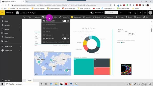 Options in Report Read mode Power BI Service смотреть онлайн