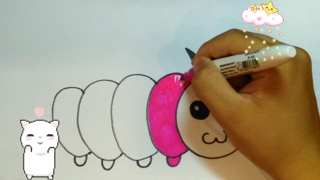 HOW TO DRAW A TRACK | Caterpillar drawing for children | Рисунок гусеницы для детей смотреть онлайн