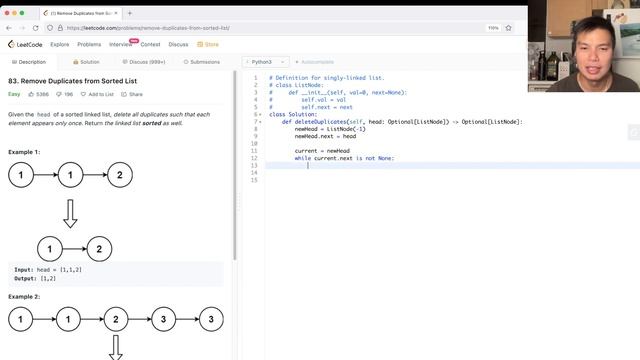 83. Remove Duplicates from Sorted List (Leetcode Easy) смотреть онлайн
