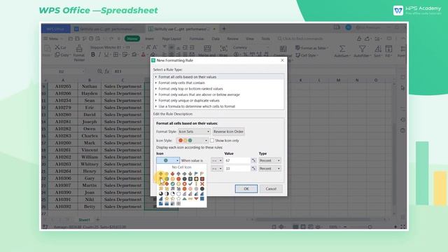 [WPS Academy] 2.0.5 Excel: Skillfully use Conditional Formatting to highlight performance смотреть онлайн