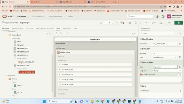 How can insert the apex user name and date into the table in Oracle Apex смотреть онлайн