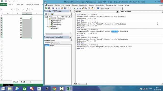Macros Excel – VBA 63.- Select vs Activate / Selection vs ActiveCell смотреть онлайн