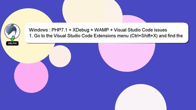Windows : PHP7.1 + XDebug + WAMP + Visual Studio Code issues смотреть онлайн