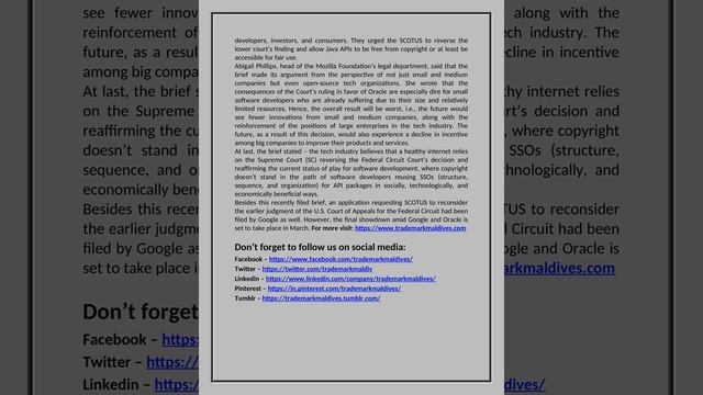 Tech Industry Urges SCOTUS To Reverse Verdict In Google V Oracle Copyright Battle смотреть онлайн