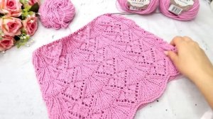 Детский сарафан спицами Медвежьи лапки