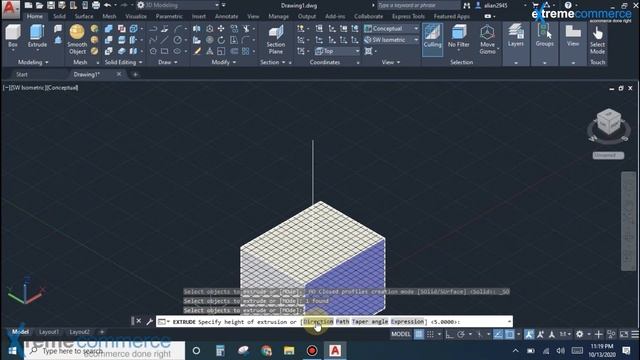 2- Extrude Command | AutoCad Advance | VBC Extreme Commerce смотреть онлайн