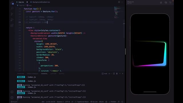Animated 3D Card in React Native (Reanimated and Skia) смотреть онлайн