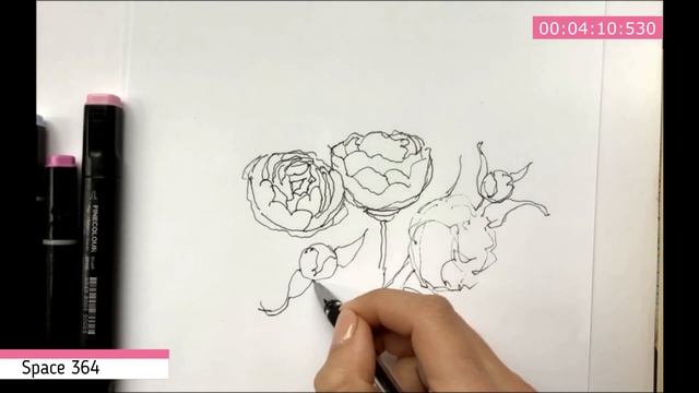 Рисуем ПИОНЫ за 10 минут смотреть онлайн