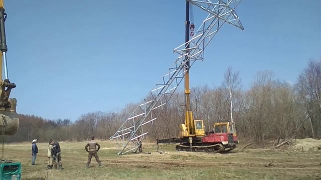 Установка опоры 35 кВ смотреть онлайн