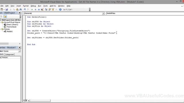 Get All File Names in a Directory using VBA смотреть онлайн