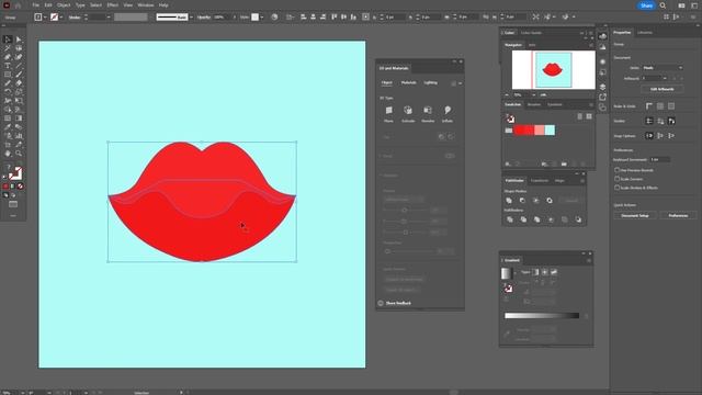 HOW TO DRAW 3D LIPS IN ADOBE ILLUSTRATOR смотреть онлайн