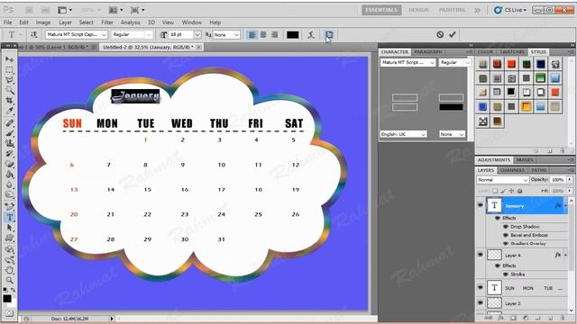 Photoshop Tutorials |How to Make a Desk Calendar from MS PowerPoint to Adobe Photoshop смотреть онлайн