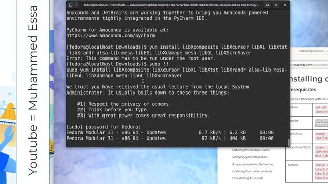 6 Data Science install Anaconda Distribution on Fedora Linux смотреть онлайн