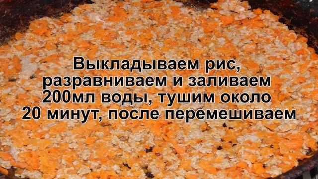 КАК ПРИГОТОВИТЬ РИС С ФАРШЕМ? Тушенный рис с мясом в сметане с овощами на сковороде смотреть онлайн