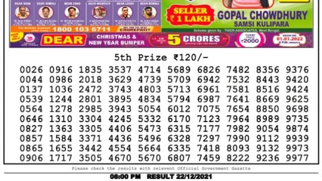 Nagaland State Lottery 8PM 22/12/2021 Lottery Sambhad Result #lotterylive смотреть онлайн