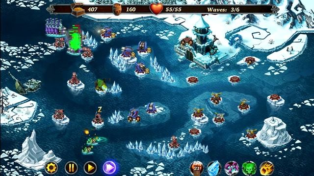 Fort Defense Arctic Ocean Level 2-17 Hard 3 Stars смотреть онлайн