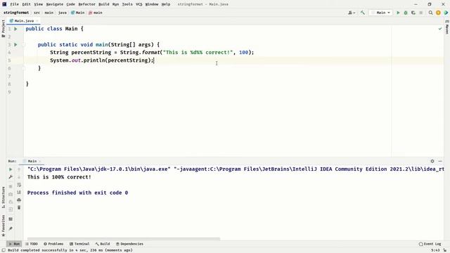 How to escape a percent sign in String.format | Java смотреть онлайн