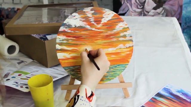 Процесс создания картины " Море на закате". Ускоренный вариант. смотреть онлайн