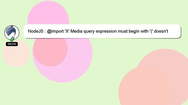 NodeJS : @import 'X' Media query expression must begin with '(' doesn't make sense for sass file wi смотреть онлайн