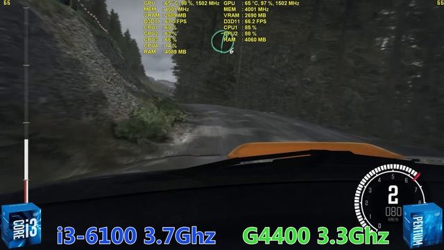 Dirt Rally | I3-6100 Vs Pentium G4400 | GTX 970 OC | 2560 X 1440 | Ultra Settings
