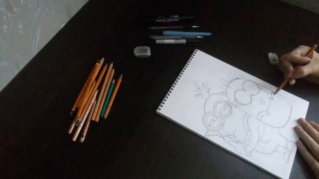 Art "Minions" КАРАНДАШ - ЧЁРНЫЙ МАРКЕР смотреть онлайн