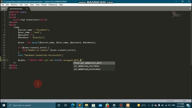 How to create tables on database in php смотреть онлайн