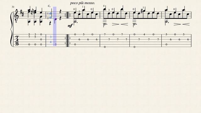 Andantino Op.51 No.4 - Napoléon Coste (1805 - 1883) - Tablature