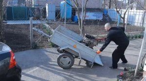 Как погрузить мотоблок в прицеп