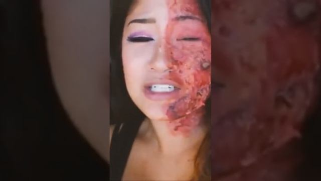 Easy Burnt Flesh / Two-Face #halloween Makeup ? #shorts