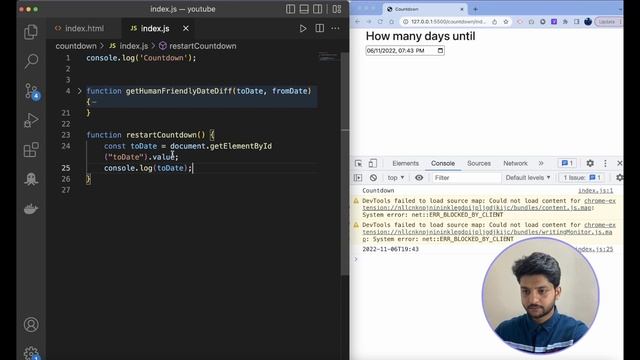 Simple Countdown Timer from Scratch | JavaScript + HTML смотреть онлайн