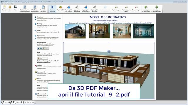 Tutorial 3D PDF Maker for AutoCAD ITA - 9. Aggiungere i Link alle viste del Modello 3D. смотреть онлайн