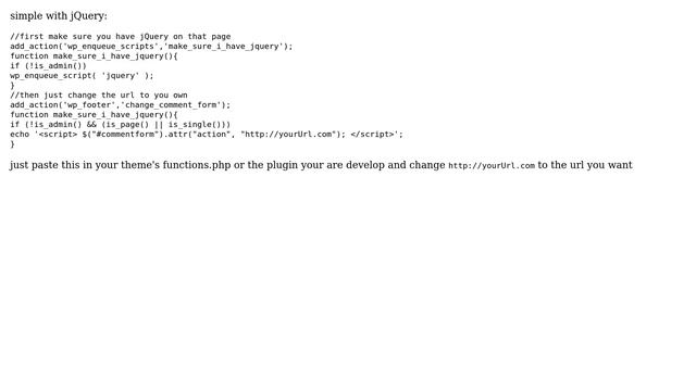 Wordpress: WordPress Custom Form Action Url (2 Solutions!!)