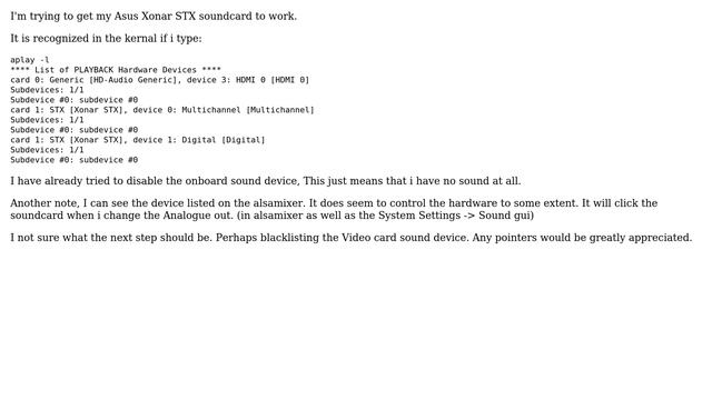 Ubuntu: Trouble using the Xonar Essence STX soundcard смотреть онлайн