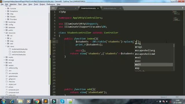 part 6 pluck method in laravel | laravel query builder hindi | how to get single column in laravel смотреть онлайн