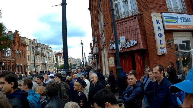 Омск. 9 сентября 2018 Народные гулянья против пенсионного беспредела. Задержание журналиста НГС смотреть онлайн