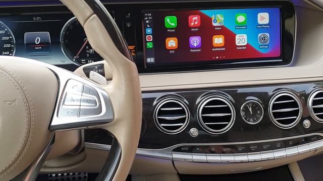 Mercedes S Class w222 ntg5 wireless Apple Carplay demo смотреть онлайн