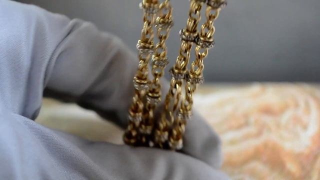 Золотая цепочка эксклюзивного плетения Славянское из жёлто-белого золота на заказ смотреть онлайн